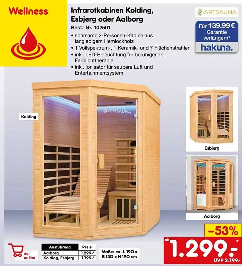 Infrarotkabinen Kolding, Esbjerg oder Aalborg