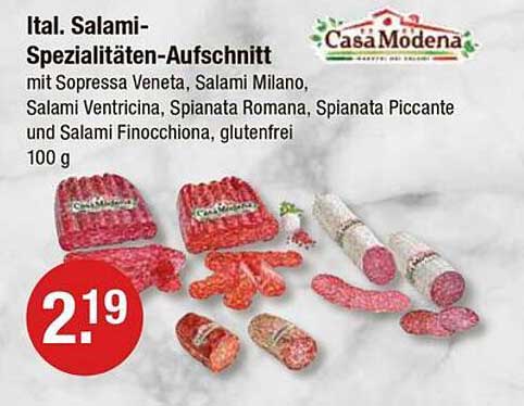 Ital. Salami-Spezialitäten-Aufschnitt 100 g