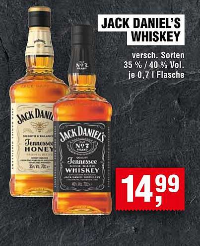 JACK DANIEL’S WHISKEY - verschiedene Sorten