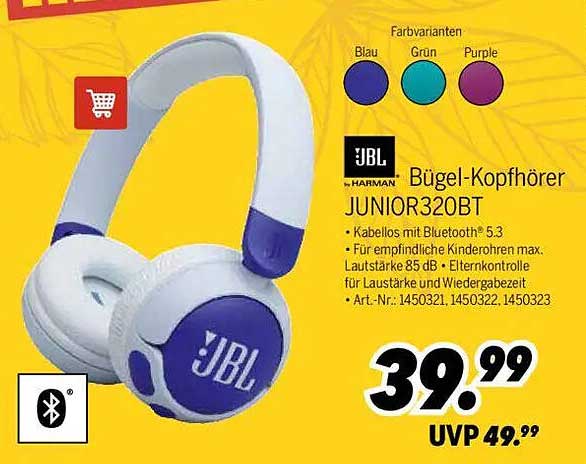JBL Bügel-Kopfhörer JUNIOR320BT
