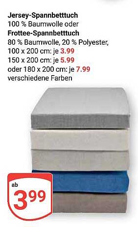 Jersey- und Frottee-Spannbettlaken – Ab 3,99 €