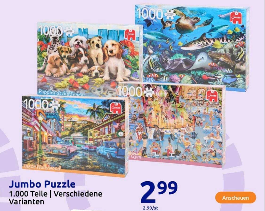 Jumbo Puzzle – 1.000 Teile in verschiedenen Varianten