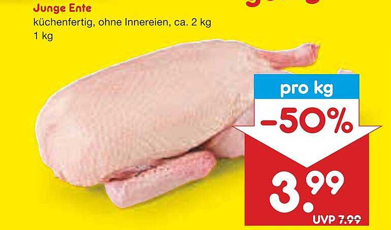 Junge Ente – küchenfertig, ohne Innereien, ca. 2 kg