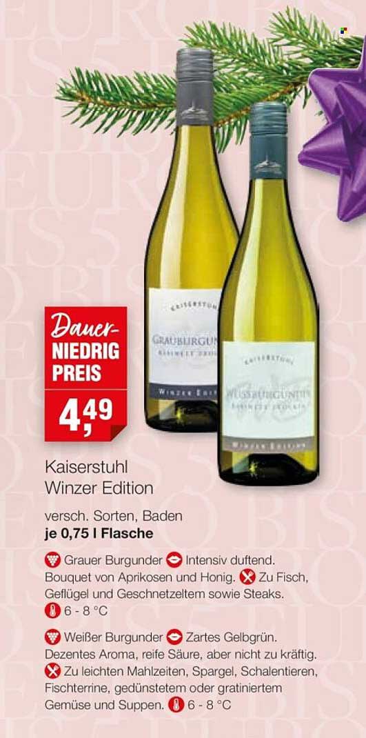 Kaiserstuhl Winzer Edition - Grauer und Weißer Burgunder, je 0,75 l Flasche