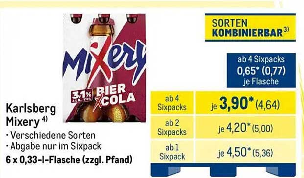 Karlsberg Mixery 6 x 0,33 l - Bier Cola