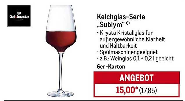 Kelchglas-Serie „Sublym“ 6er-Karton