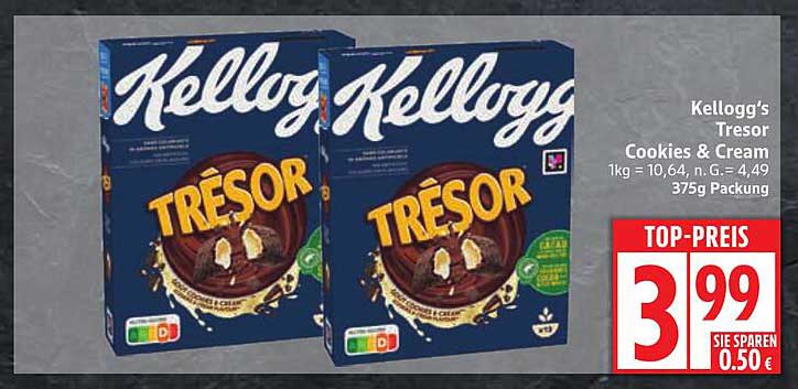 Kellogg's Trésor Cookies & Cream 375g