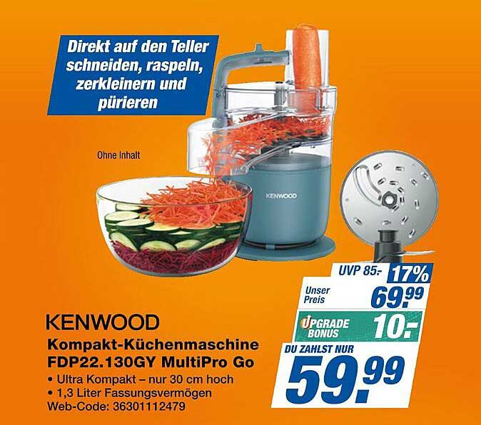 KENWOOD Kompakt-Küchenmaschine FDP22.130GY MultiPro Go
