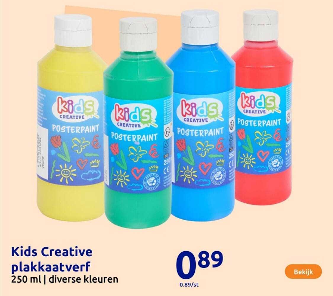 Kids Creative Plakkaatverf 250 ml - Diverse Farben