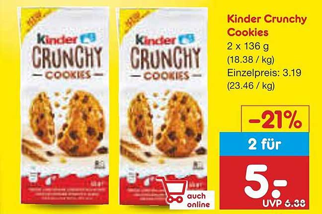 Kinder Crunchy Cookies 2 x 136 g
