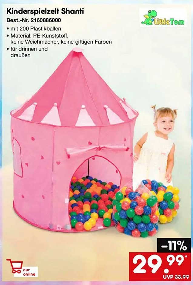 Kinderspielzelt Shanti mit 200 Plastikkugeln