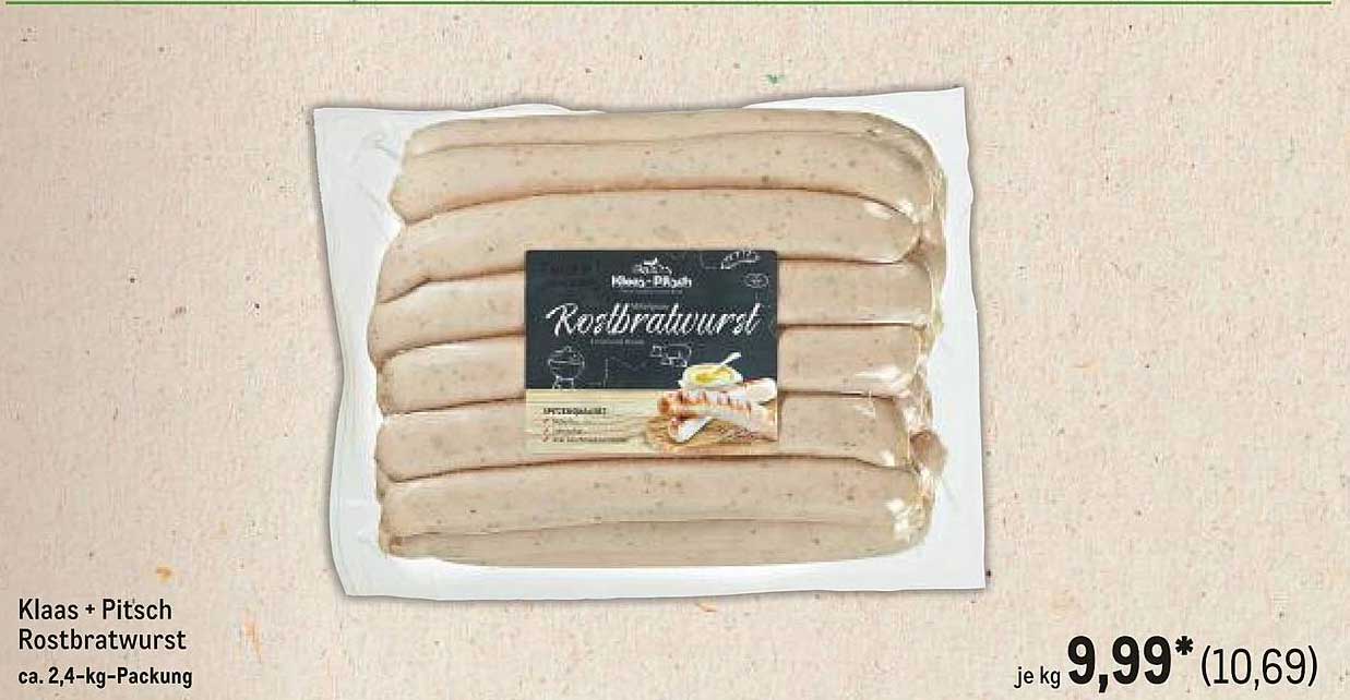Klaas + Pitsch Rostbratwurst ca. 2,4-kg-Packung