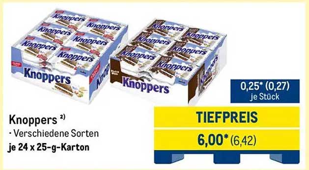 Knoppers – Verschiedene Sorten im 24er Karton