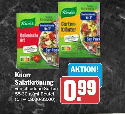Knorr Salatkönung verschiedene Sorten 55-30 g/ml Beutel