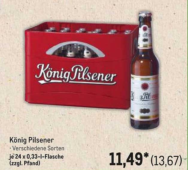 König Pilsener - Verschiedene Sorten (24 x 0,33 l-Flasche zzgl. Pfand)