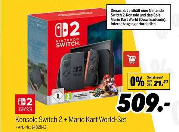 Konsole Switch 2 + Mario Kart World-Set