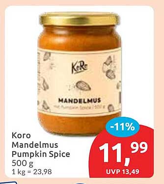 Koro Mandelmus Pumpkin Spice 500 g