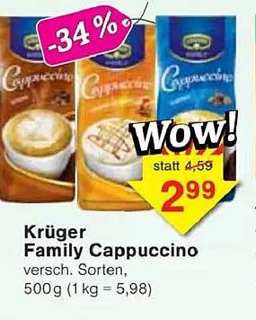 Krüger Family Cappuccino, verschiedene Sorten, 500 g
