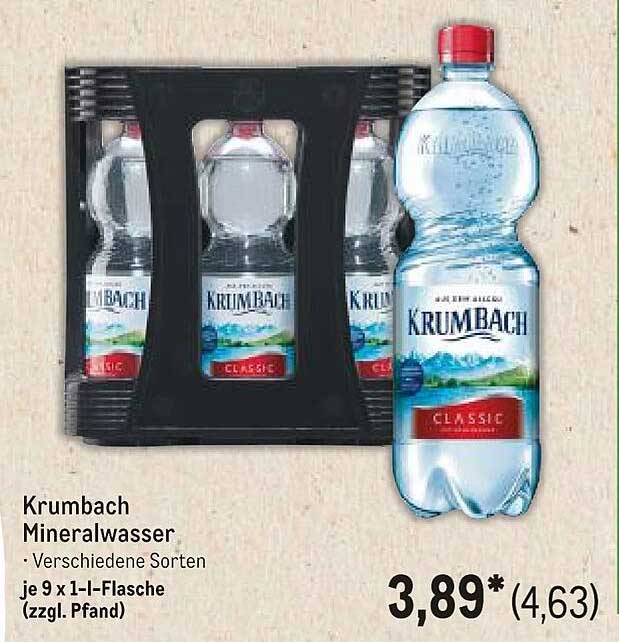 Krumbach Mineralwasser - Verschiedene Sorten