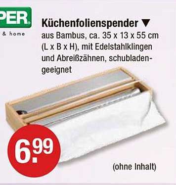 Küchenfolienspender aus Bambus