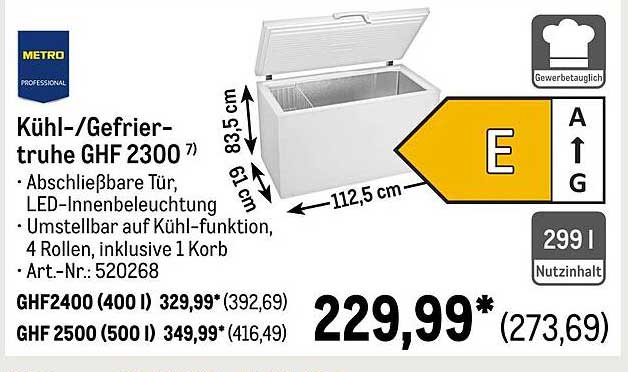 Kühl-/Gefriertruhe GHF 2300 von METRO