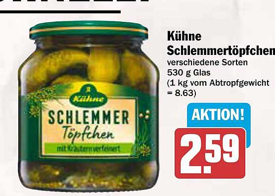 Kühne Schlemmertöpfchen verschiedene Sorten 530 g Glas