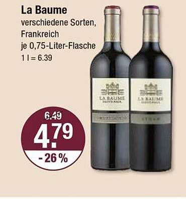 La Baume verschiedene Sorten, Frankreich je 0,75-Liter-Flasche