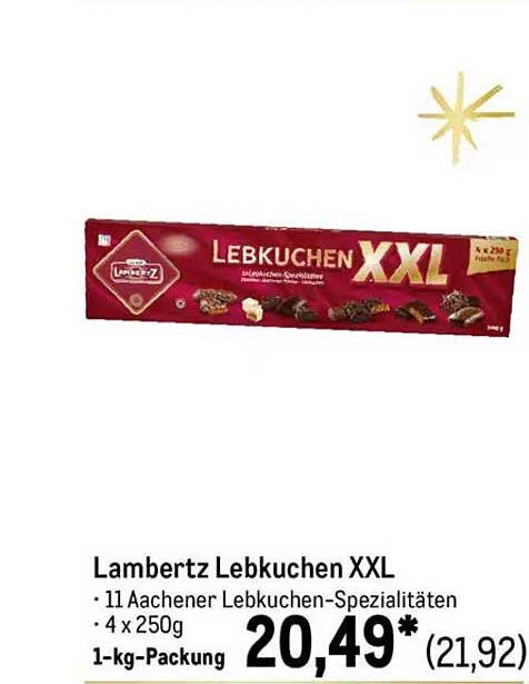 Lambertz Lebkuchen XXL, 1 kg Packung