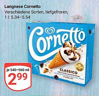 Langnese Cornetto - Verschiedene Sorten, tiefgefroren