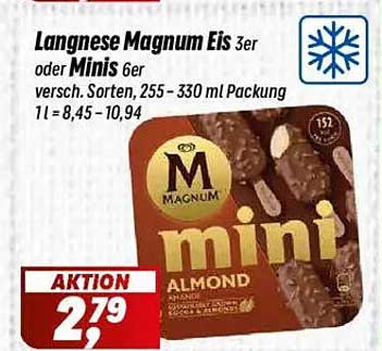 Langnese Magnum Eis 3er oder Minis 6er verschiedene Sorten