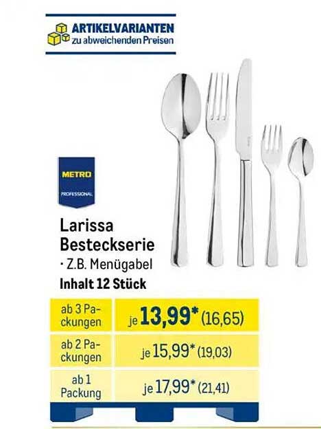 Larissa Besteckserie - Z.B. Menügabel, Inhalt 12 Stück