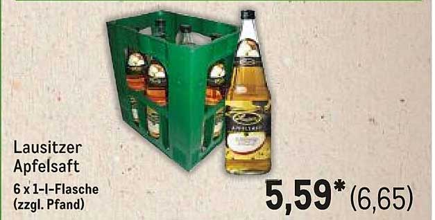 Lausitzer Apfelsaft 6 x 1-L-Flasche (zzgl. Pfand)