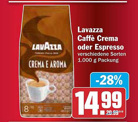 Lavazza Caffè Crema oder Espresso - verschiedene Sorten, 1.000 g Packung
