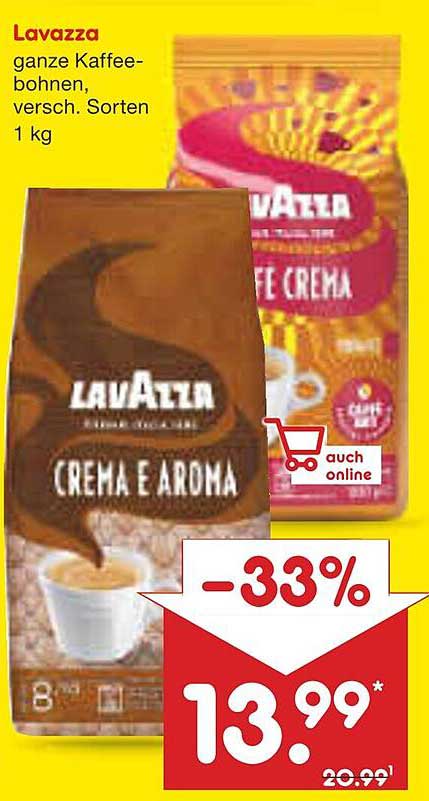 Lavazza ganze Kaffeebohnen, verschiedene Sorten 1 kg -33%