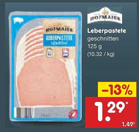 Leberpastete geschnitten 125 g