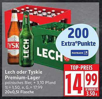 Lech oder Tyskie Premium-Lager 20x0,5L Flasche