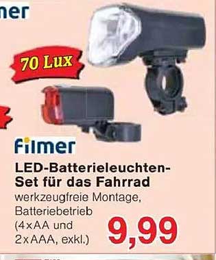 LED-Batterieleuchten-Set für das Fahrrad
