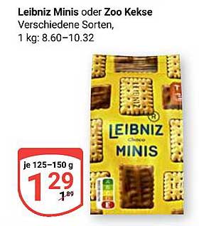 Leibniz Minis oder Zoo Kekse, 125-150 g