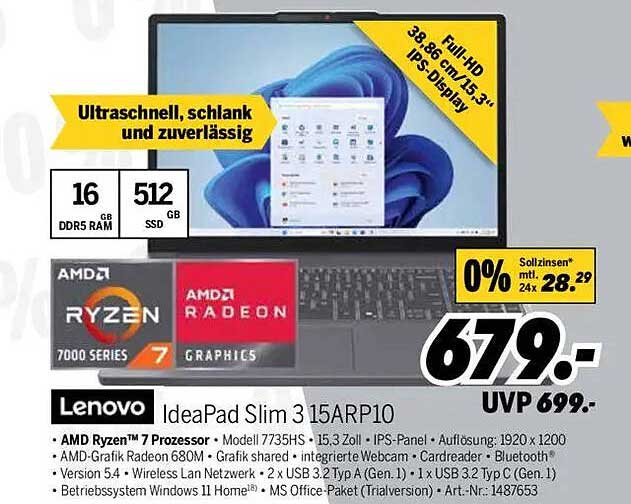Lenovo IdeaPad Slim 3 15AR10