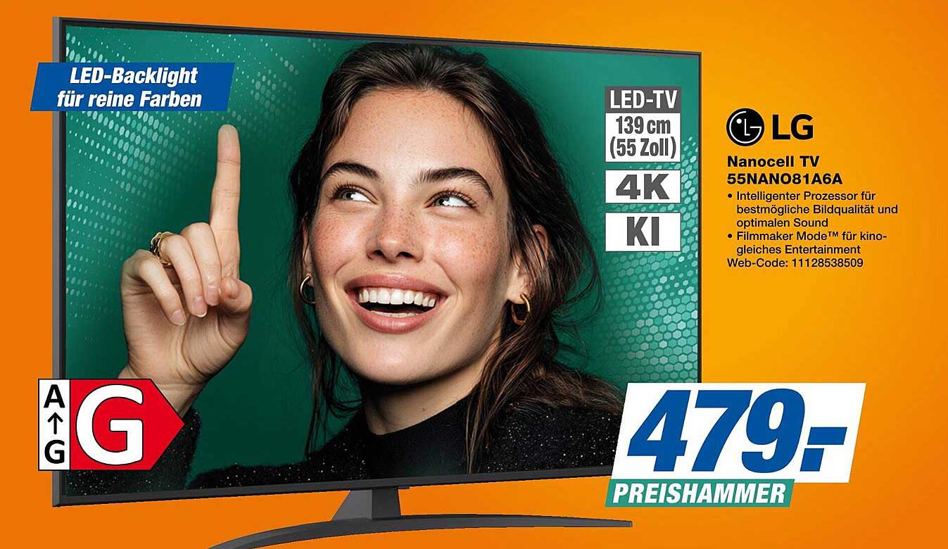LG Nanocell TV 55NANO81A6A - 139 cm (55 Zoll) 4K LED-TV