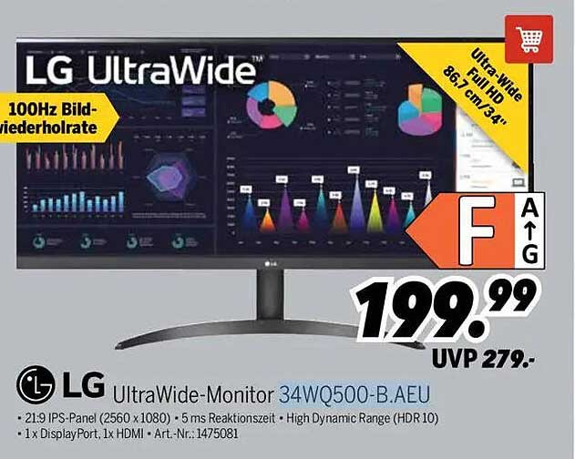 LG UltraWide-Monitor 34WQ500-B.AEU