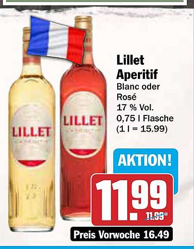 Lillet Aperitif Blanc oder Rosé 0,75 l - Aktionspreis!