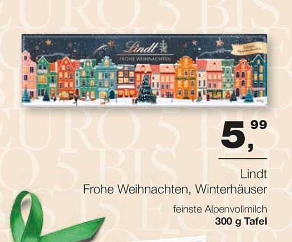 Lindt Frohe Weihnachten, Winterhäuser 300 g Tafel