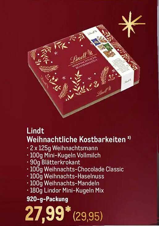 Lindt Weihnachtsliche Kostbarkeiten 920-g-Packung