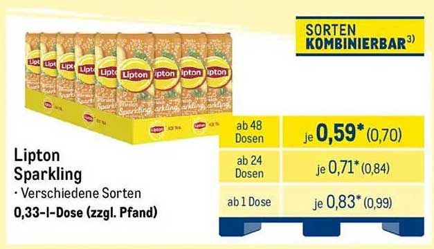 Lipton Sparkling - Verschiedene Sorten