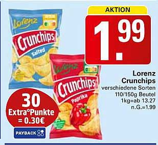 Lorenz Crunchips – verschiedene Sorten 110/150g Beutel