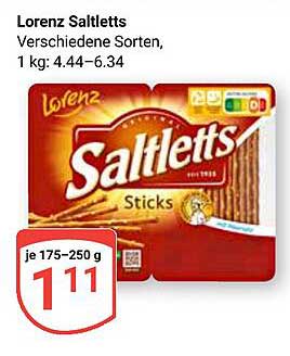 Lorenz Saltletts Sticks, verschiedene Sorten