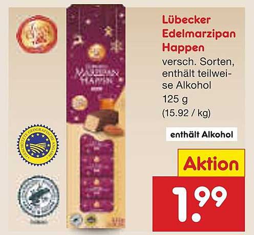 Lübecker Edelmarzipan Happen 125 g