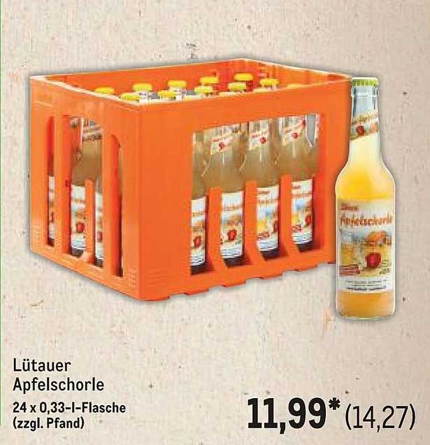 Lüttauer Apfelschorle 24 x 0,33 l-Flasche (zzgl. Pfand)