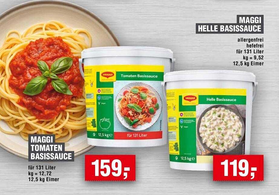 MAGGI Helle Basis- und Tomatensauce 12,5 kg Eimer